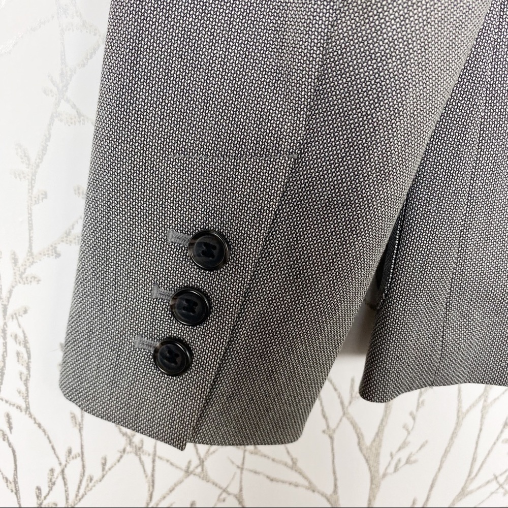 HALOGEN Gray Tweed Career Blazer Pockets 6 Office Business Work Wear - Picture 6 of 9